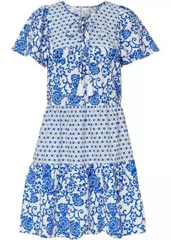 Платье с воланом из плотного материала Rainbow, синий