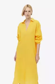 Платье с воротником H&M, желтый