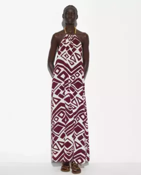 Платье с воротником-халтер и геометрическим принтом Parfois, мультиколор