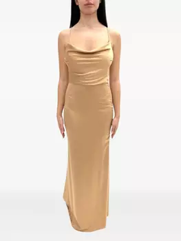 Платье с воротником-хомутиком ACTUALEE, коричневый