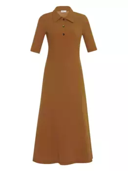 Платье с воротником поло Rosetta Getty, коричневый