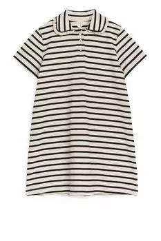 Платье с воротником с рюшами Arket, черный