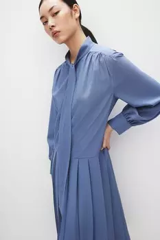 Платье с воротником-стойкой H&M, синий