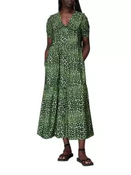 Платье с воротником-животным Whistles, зеленый