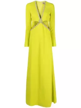 Платье с вырезами Elie Saab, зеленый