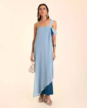 Платье с вырезом бардо и накидкой The-Are, синий