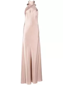 Платье с вырезом халтер и открытой спиной Michelle Mason, розовый