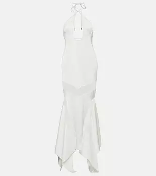 Платье с вырезом халтер THE ATTICO, белый