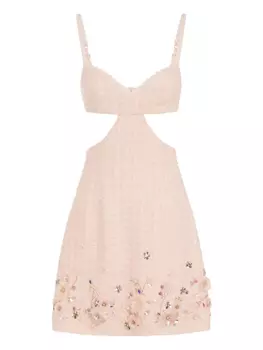 Платье с вырезом и цветочным узором Elisabetta Franchi, розовый