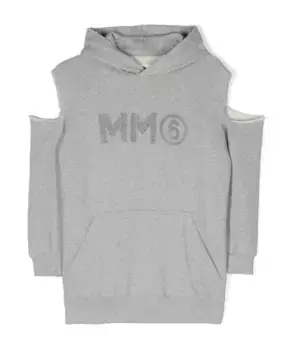 Платье с вырезом и логотипом Maison Margiela, серый