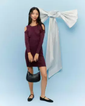 Платье с вырезом из люрекса Green Coast, фиолетовый