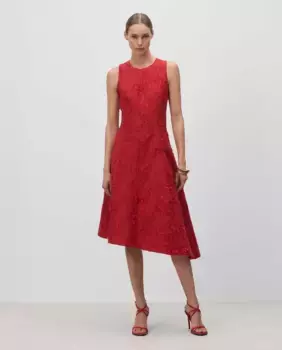 Платье с вырезом-коробкой Simorra, красный