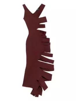 Платье с вырезом Mugler, красный