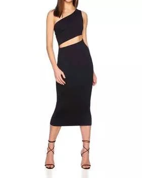 Платье с вырезом на одно плечо черного цвета Susana Monaco