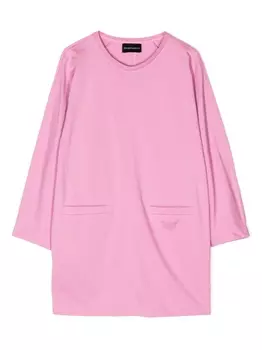 Платье с вышитым логотипом Emporio Armani Kids, фиолетовый