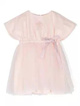 Платье с вышитым логотипом Fendi Kids, розовый