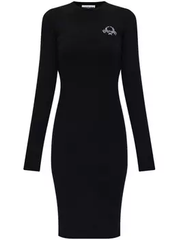 Платье с вышитым логотипом Moschino, черный