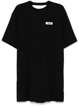 Платье с вышитым логотипом MSGM, черный