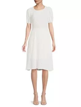 Платье с вышитым вырезом Renee C., белый