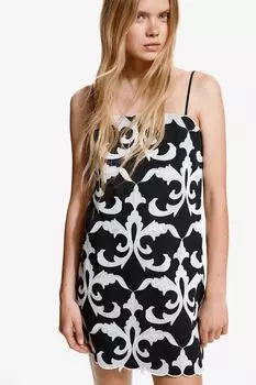 Платье с вышитыми бретелями H&M, черный