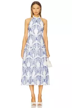 Платье с вышивкой "бабочка" Hayden от Milly, white & blue