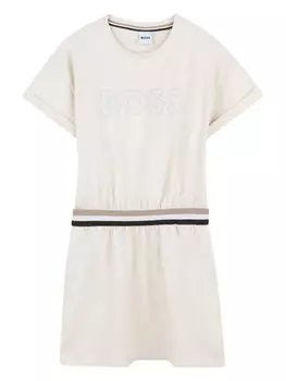 Платье с вышивкой BOSS Kidswear, нейтральный