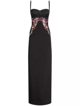 Платье с вышивкой ETRO, черный