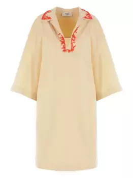Платье с вышивкой FENDI, желтый