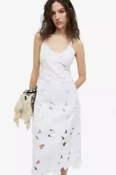 Платье с вышивкой H&M, белый