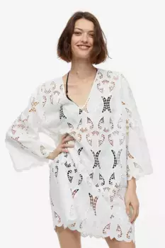 Платье с вышивкой H&M, белый