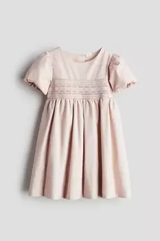 Платье с вышивкой H&M, розовый