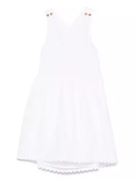 Платье с вышивкой Медузы Versace Kids, белый
