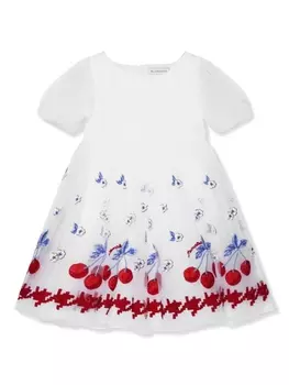 Платье с вышивкой Monnalisa, белый