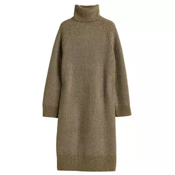 Платье с высоким воротником H&amp;M, хаки/зеленый вереск