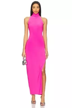 Платье с высоким воротником и боковым разрезом X revolve от Norma Kamali, orchid pink