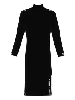 Платье с высоким воротом Elisabetta Franchi, черный