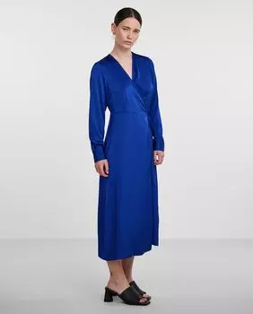 Платье с запахистым вырезом Yas, темно-синий