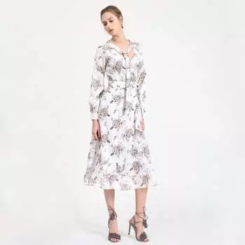 Платье с запахом и цветочным узором Smart And Joy, белый