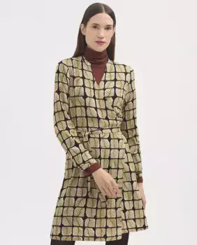 Платье с запахом и геометрическим принтом Nice Things, мультиколор