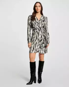 Платье с запахом и принтом Morgan, мультиколор