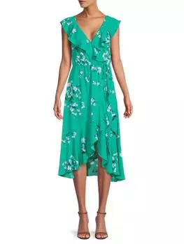 Платье с запахом и рюшами Socialite, цвет Kelly Green