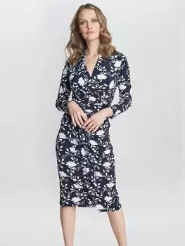Платье с запахом из джерси linda Gina Bacconi, темно-синий/белый