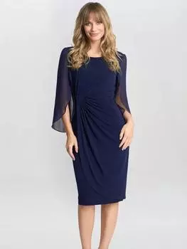 Платье с запахом из искусственного джерси Gina Bacconi, темно-синий