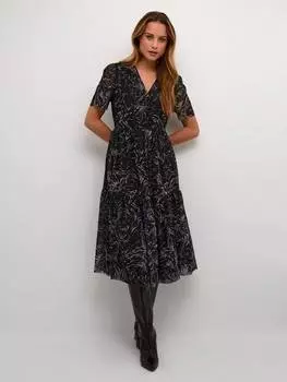 Платье с запахом из сетки aldora с коротким рукавом Soaked In Luxury, цвет Black Swirl Print