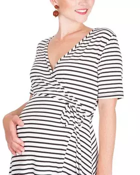 Платье с запахом NOM Maya во время и после, черный