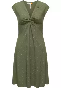 Платье с запахом Ragwear "Comfrey", стильное летнее платье с глубоким V-образным вырезом, зеленый