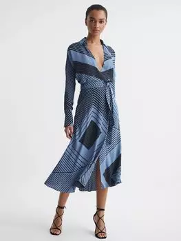 Платье с запахом Reiss Talia, синее