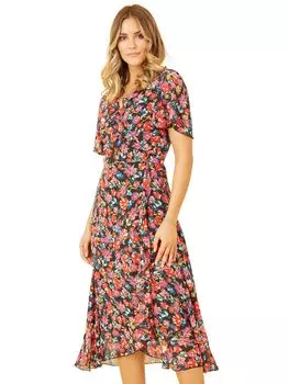 Платье с запахом Yumi с цветочным принтом, Многоцветный