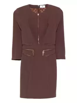 Платье с застежкой-молнией Elisabetta Franchi, коричневый