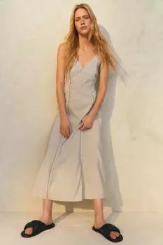 Платье с завязками H&amp;M, зеленый шалфей